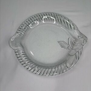 Mikasa La Pesce Crystal Glass Fish Shaped Platter Vintage